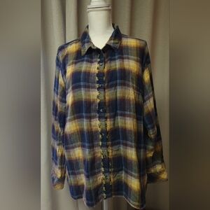 Lee Blue and Yellow Plaid Shirt